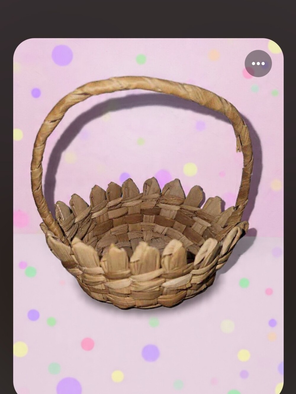 Vintage Small Pokey Curl 5.5" Hand Woven Indigenous Folk Art Berry Basket
